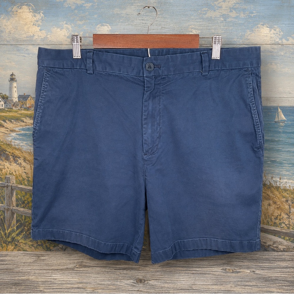Vineyard Vines 42x7 Breaker Shorts, Men’s Navy Cotton Flat Front Casual Chino
